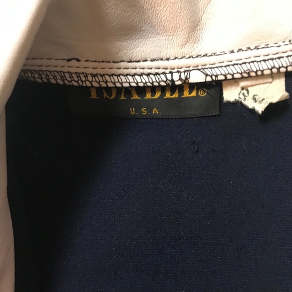 Vintage ISABEL Leather Knit Nautical Blazer Jacket - Picture 6 of 8